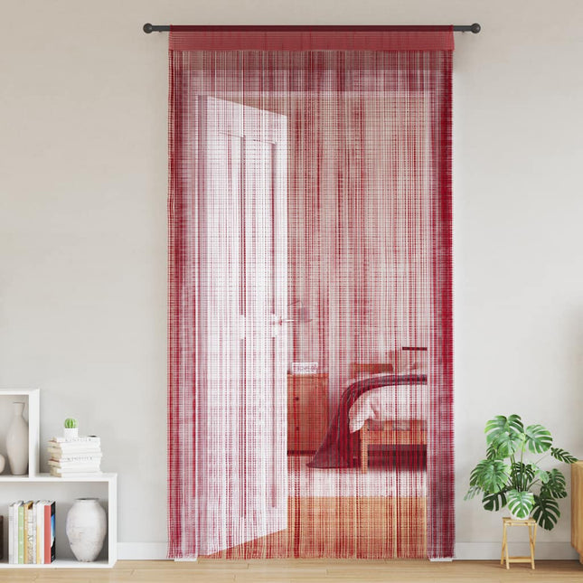 trådgardiner 2 stk. 100 x 250 cm bordeauxfarvet