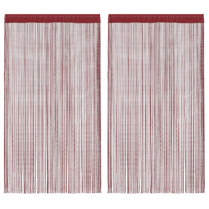 trådgardiner 2 stk. 140 x 250 cm bordeauxfarvet