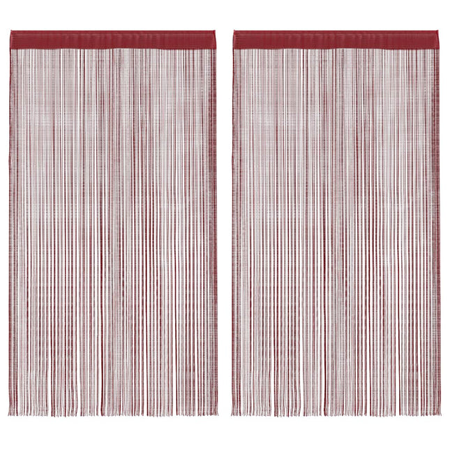 trådgardiner 2 stk. 140 x 250 cm bordeauxfarvet