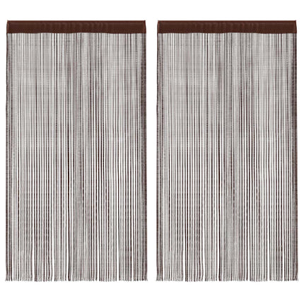 trådgardiner 2 stk. 100 x 250 cm brun
