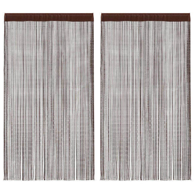 trådgardiner 2 stk. 100 x 250 cm brun