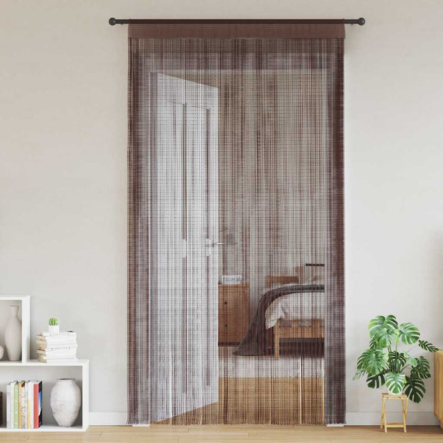 trådgardiner 2 stk. 100 x 250 cm brun