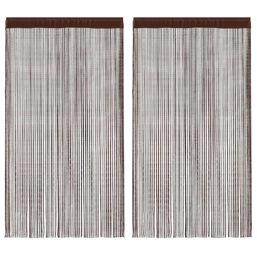 trådgardiner 2 stk. 140 x 250 cm brun
