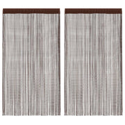 trådgardiner 2 stk. 140 x 250 cm brun