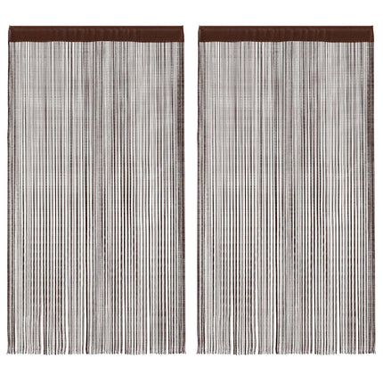 trådgardiner 2 stk. 140 x 250 cm brun