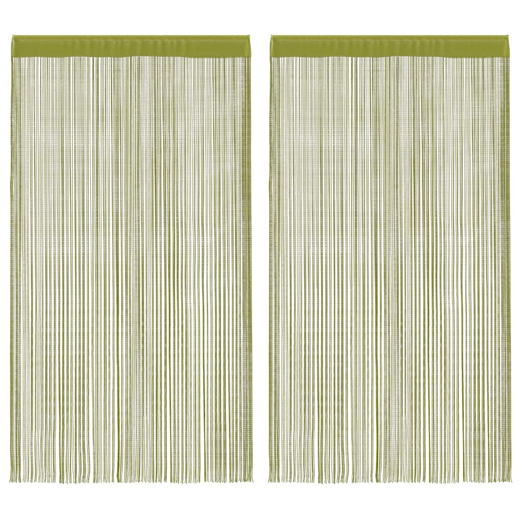 trådgardiner 2 stk. 100 x 250 cm grøn