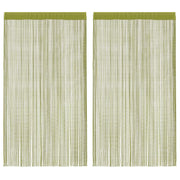 trådgardiner 2 stk. 100 x 250 cm grøn