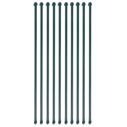 plantestænger 10 stk. 1 m metal grøn