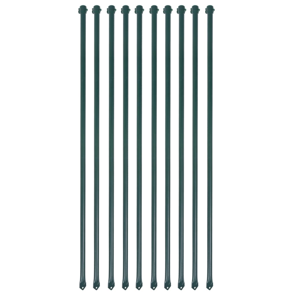 plantestænger 10 stk. 1 m metal grøn