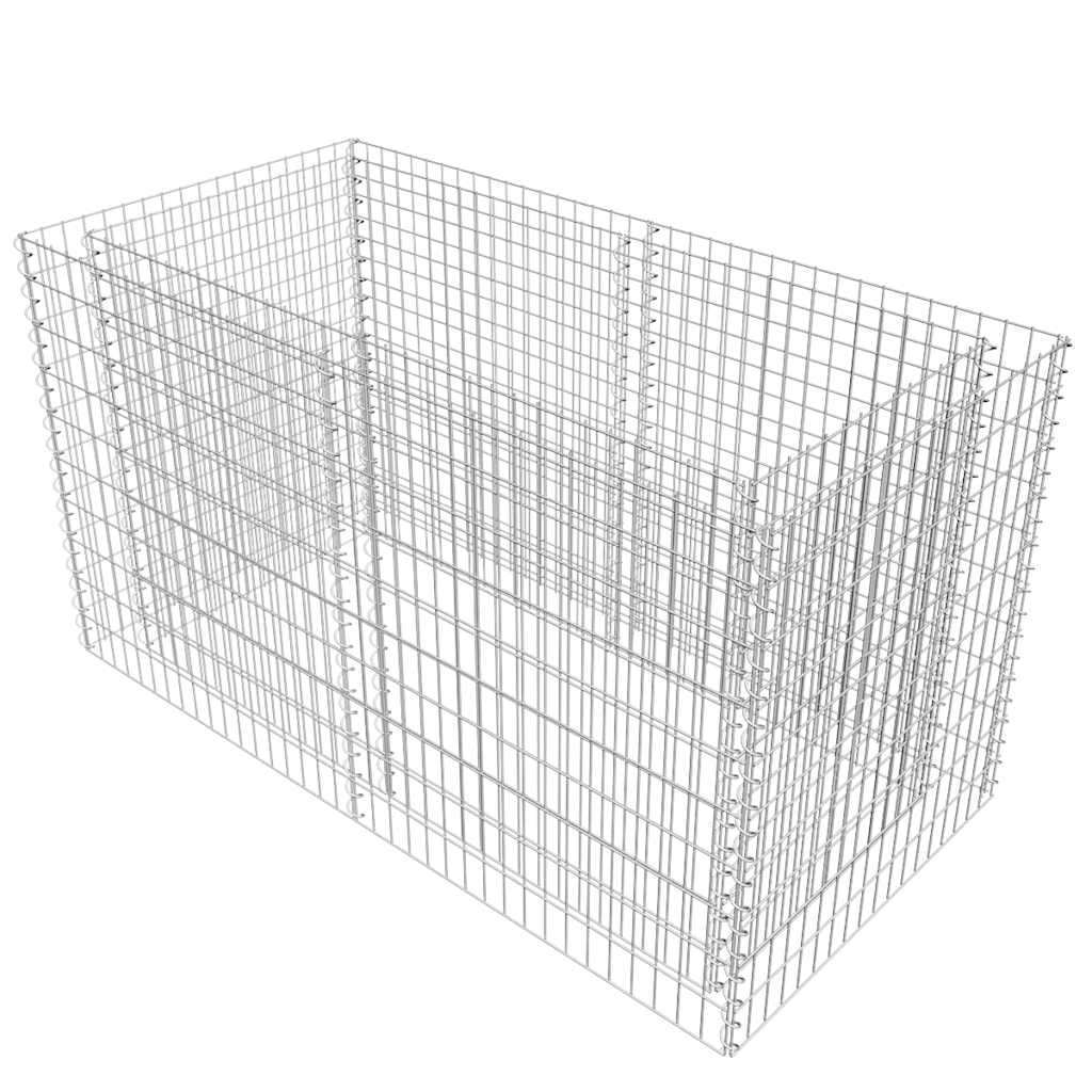 gabion-højbed stål 180x90x100 cm sølvfarvet