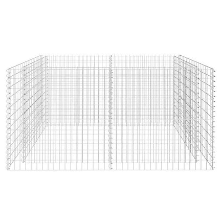 gabion-højbed stål 180x90x100 cm sølvfarvet