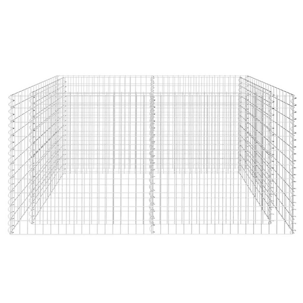gabion-højbed stål 180x90x100 cm sølvfarvet