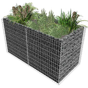 gabion-højbed stål 180x90x100 cm sølvfarvet