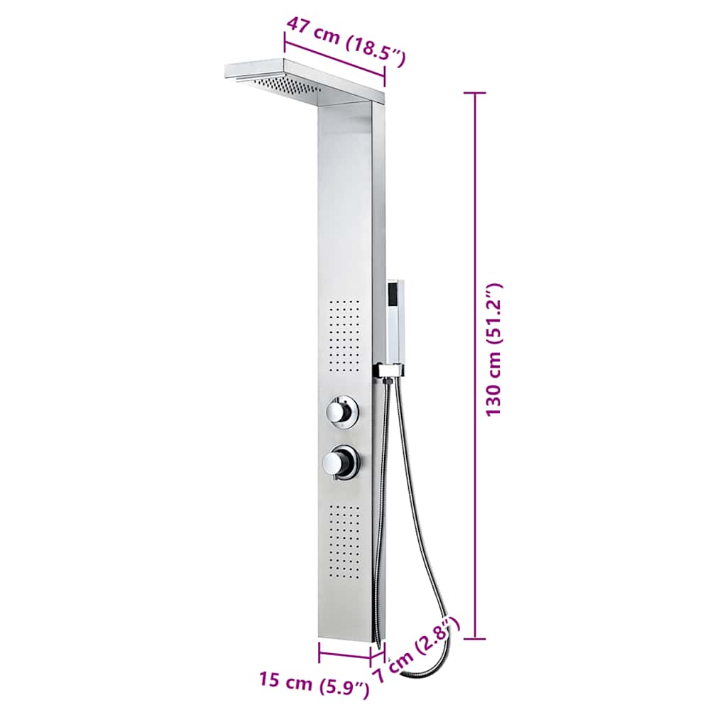 bruserpanelsystem i rustfrit stål firkantet