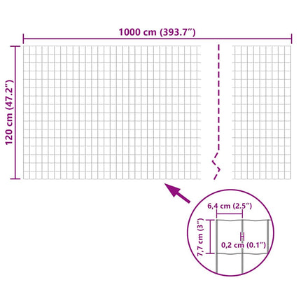 eurohegn 10 x 1,2 m stål grå