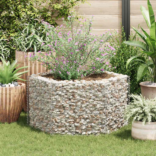 sekskantet gabion-højbed 100x90x50 cm