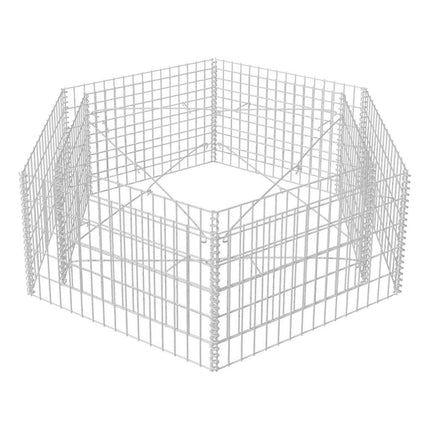 sekskantet gabion-højbed 160x140x50 cm