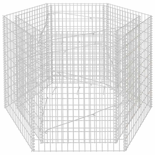 sekskantet gabion-højbed 160x134x100 cm