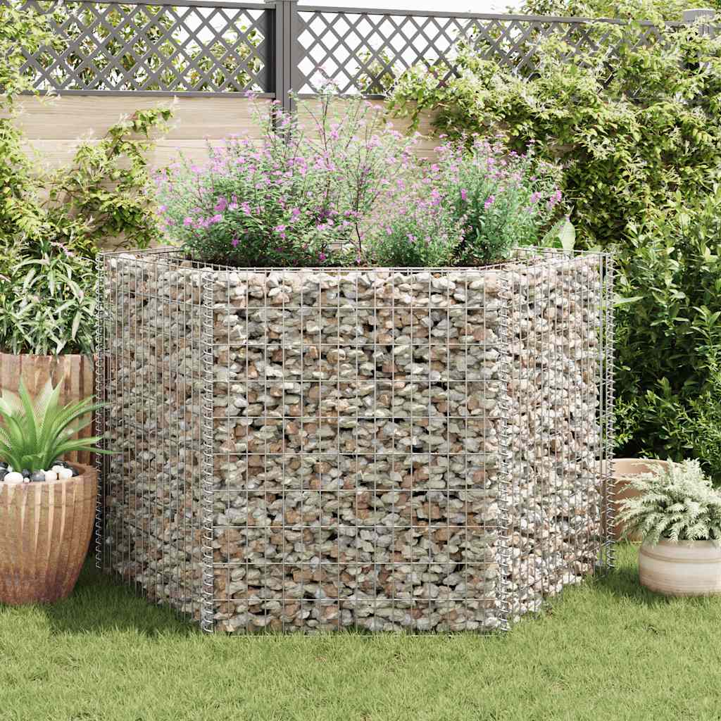 sekskantet gabion-højbed 160x134x100 cm