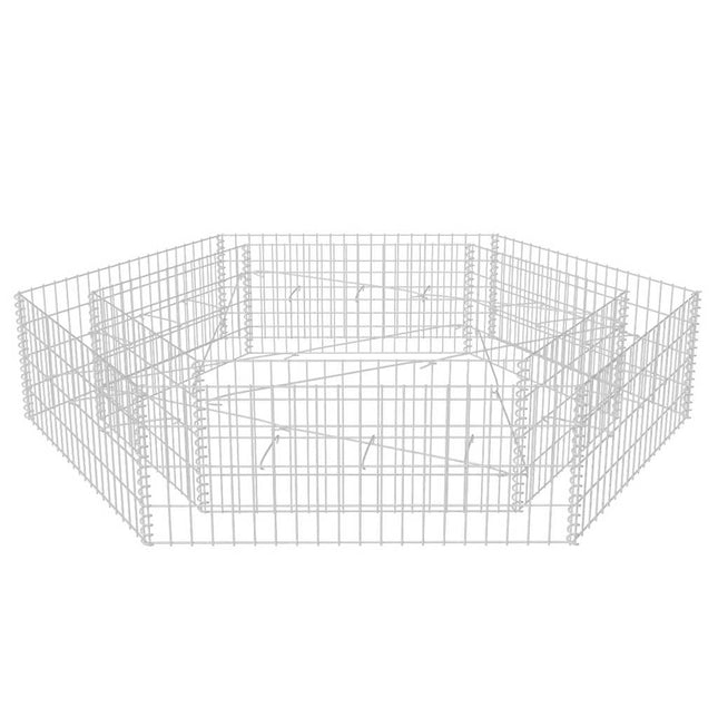 sekskantet gabion-højbed 200x173x40 cm