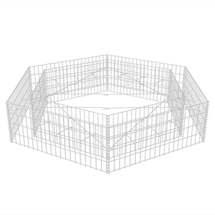 sekskantet gabion-højbed 200x173x40 cm