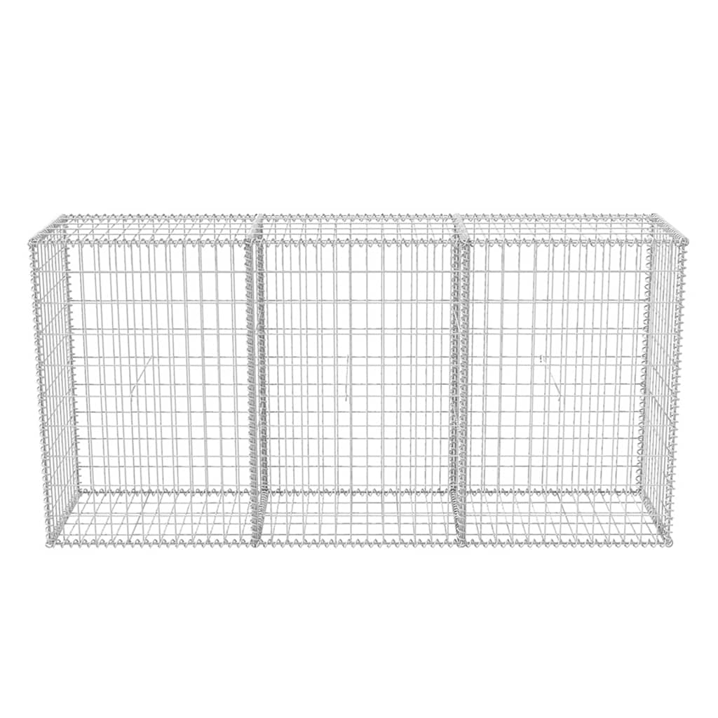 gabionkurv 200 x 50 x 100 cm galvaniseret stål