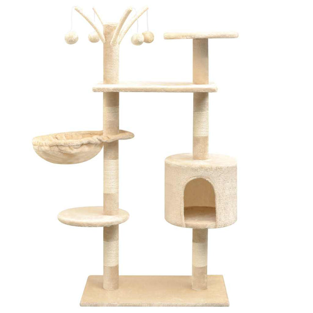 kradsetræ med sisal til katte 125 cm beige