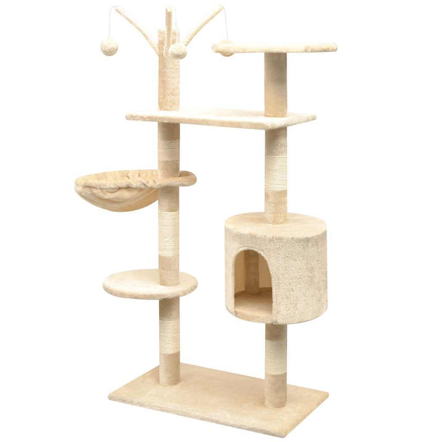 kradsetræ med sisal til katte 125 cm beige