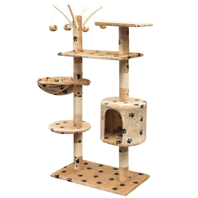 kradsetræ med sisal til katte 125 cm poteprint beige