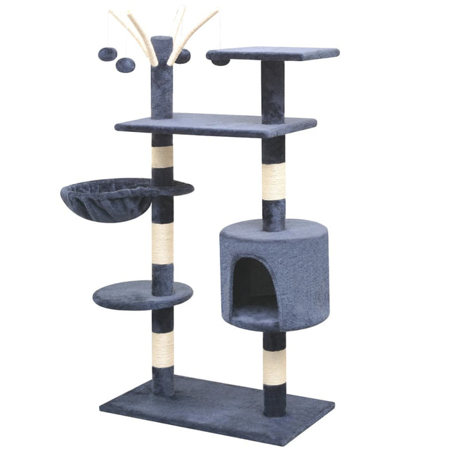 kradsetræ med sisal til katte 125 cm mørkeblå