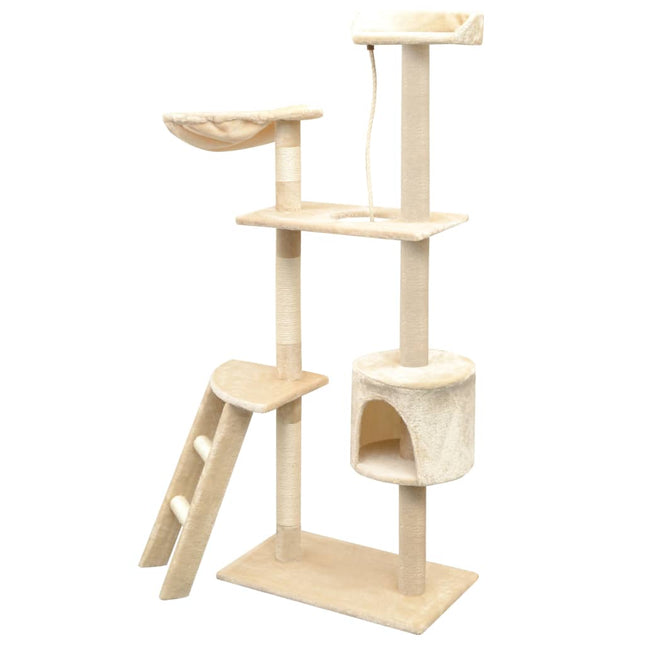 kradsetræ med sisal til katte 150 cm beige