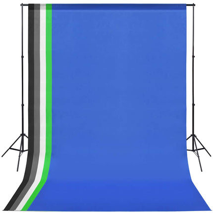 fotostudieudstyr: 5 farvede kulisser og 2 softbokse