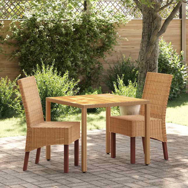 spisebordsstole 2 stk. naturligt rattan brun