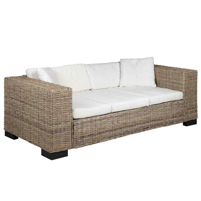 3-personers sofasæt i otte dele ægte rattan