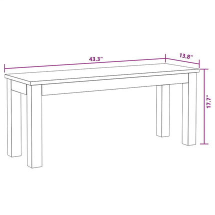 bænk 110x35x45 cm massivt genbrugstræ