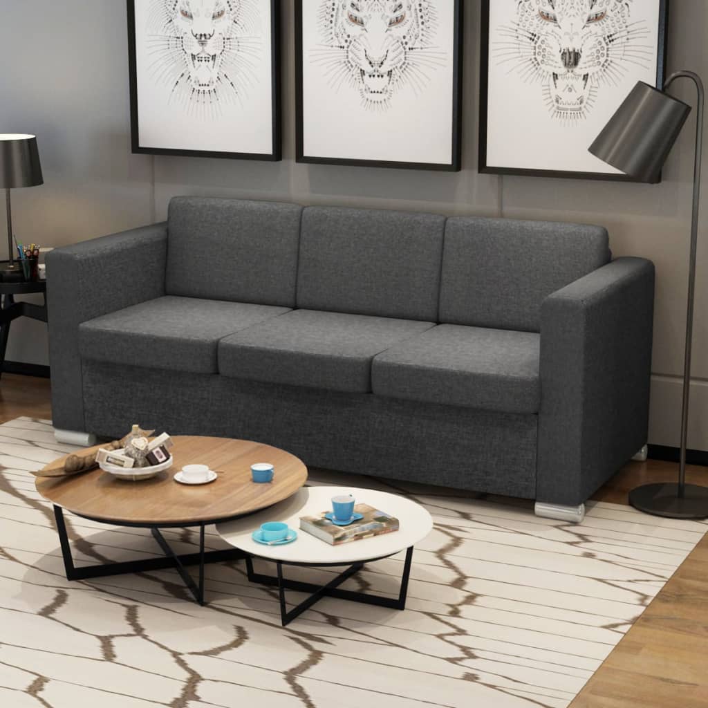 3-personers sofa stof mrkegr
