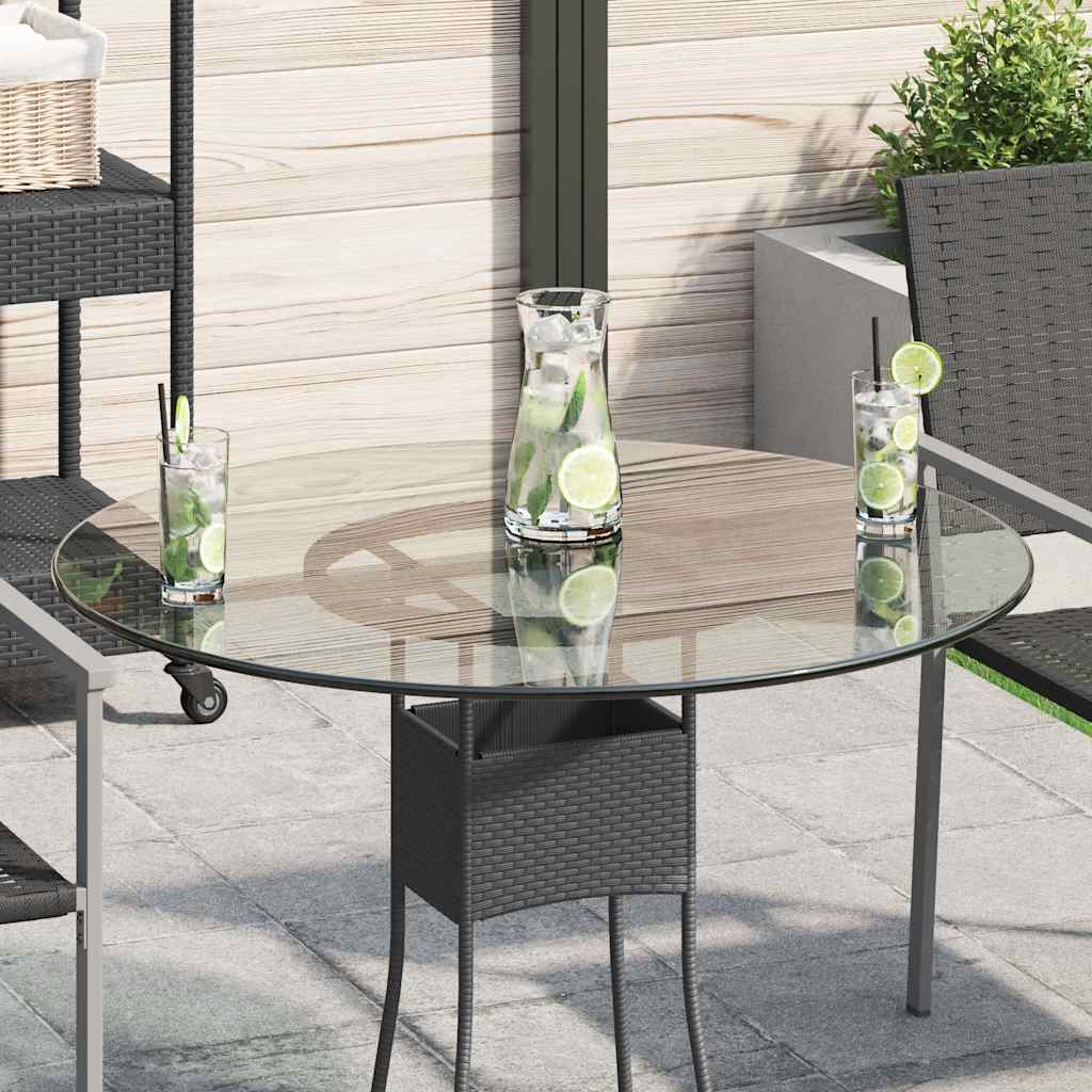 bordplade hærdet glas rund 80 cm billede