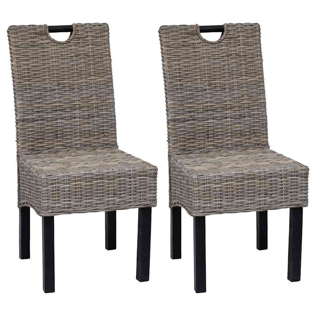 spisebordsstole 2 stk. Kubu-rattan mangotræ