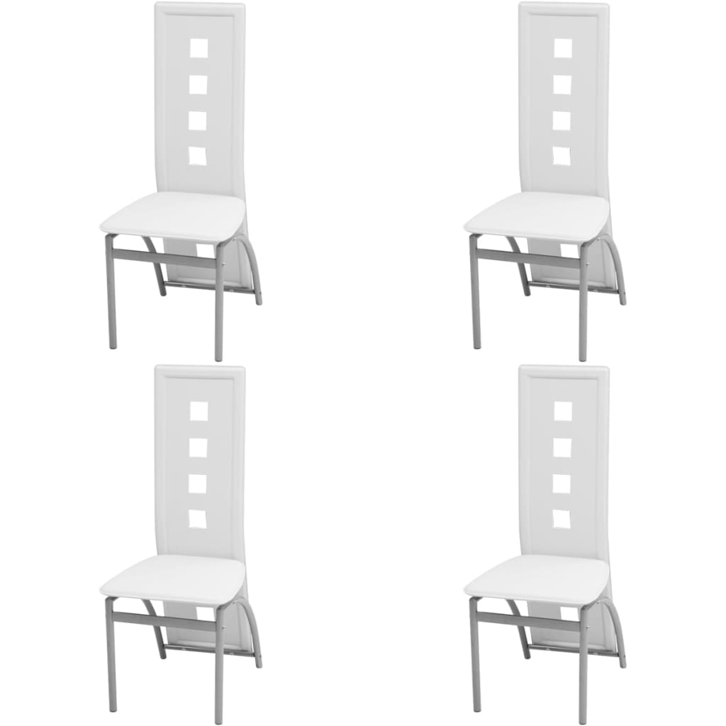 spisebordsstole 4 stk. kunstlæder hvid
