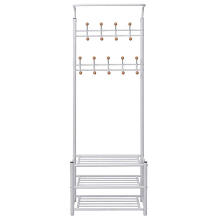knagerække med skoopbevaring 68x32x182,5 cm hvid