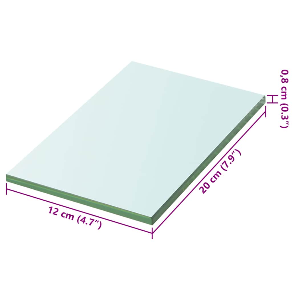 hylde glaspanel klar 20x12 cm