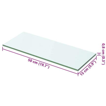hylde glaspanel klar 50x15 cm