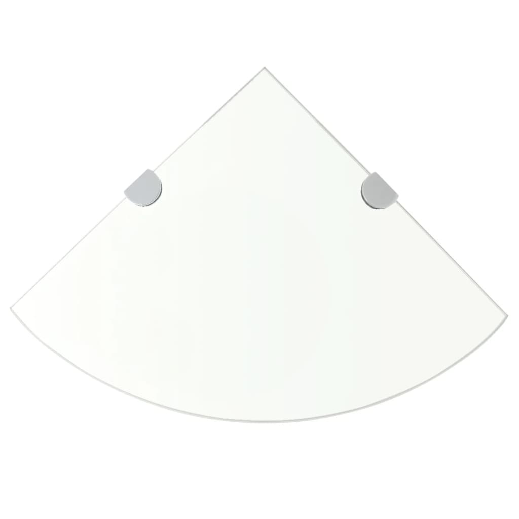 Hjørnehylde Med Krombeslag Klart Glas 25x25 Cm - Vidaxl