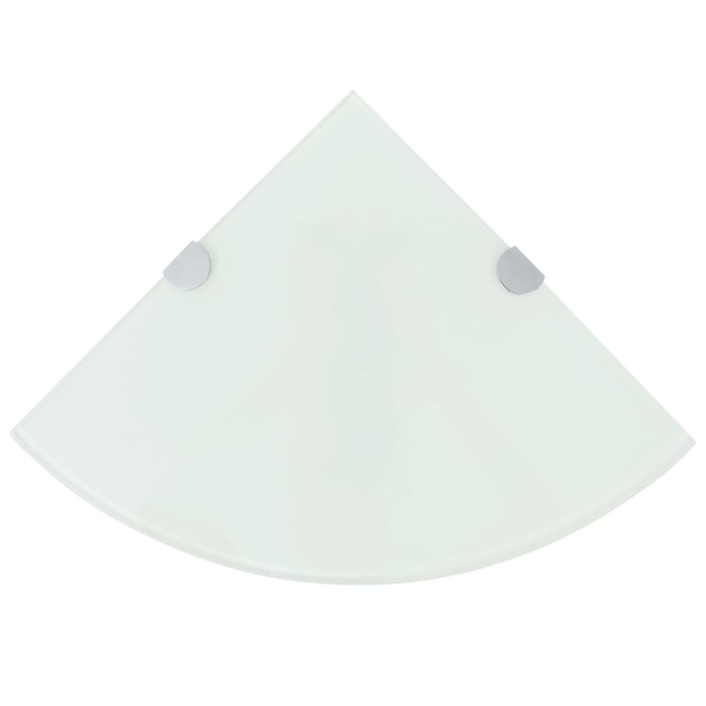 Hjørnehylde M. Krombeslag Hvidt Glas 25x25 Cm - Vidaxl