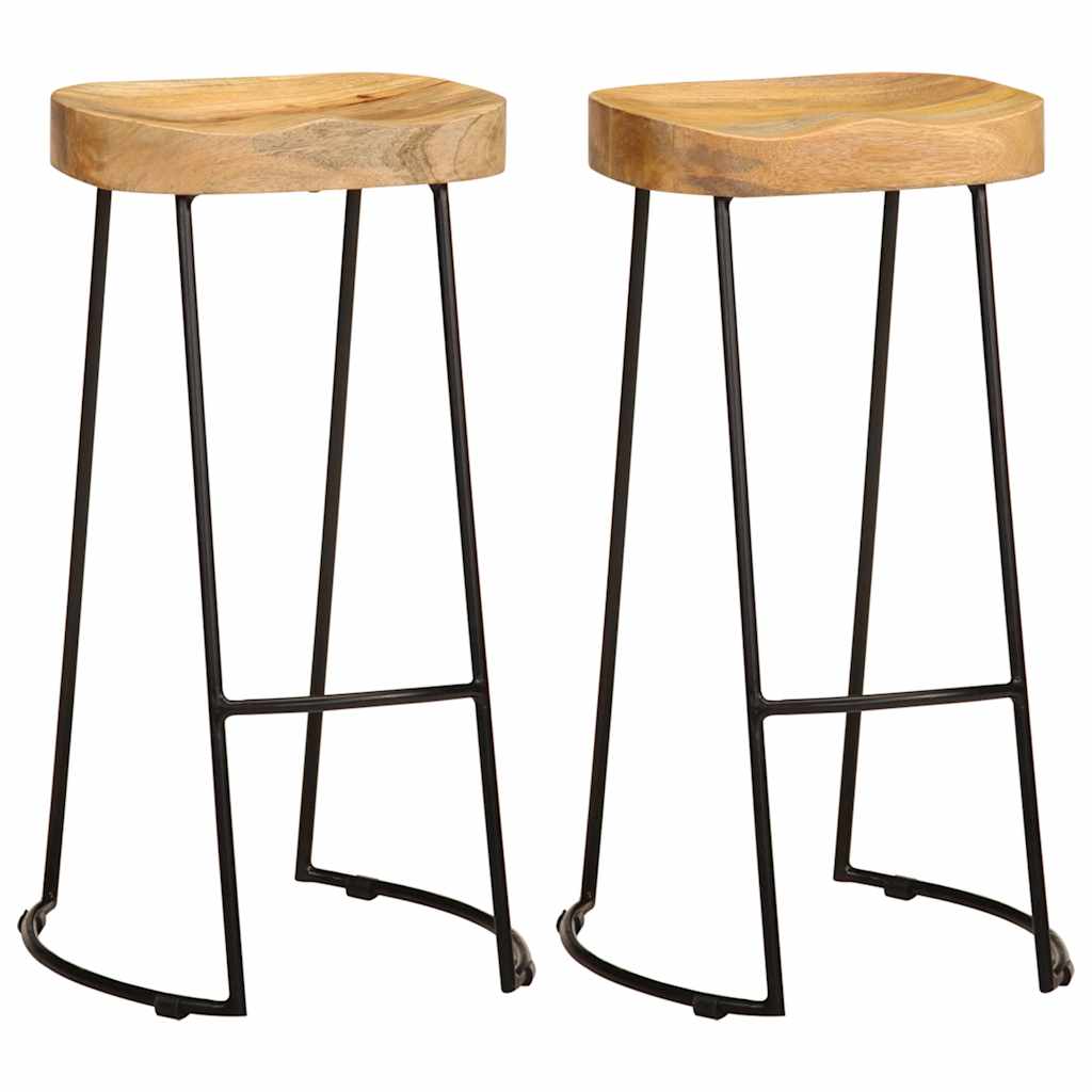 barstole 2 stk massivt mangotr