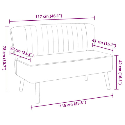 sofa i stof 117x55,5x77 cm mørkegrå