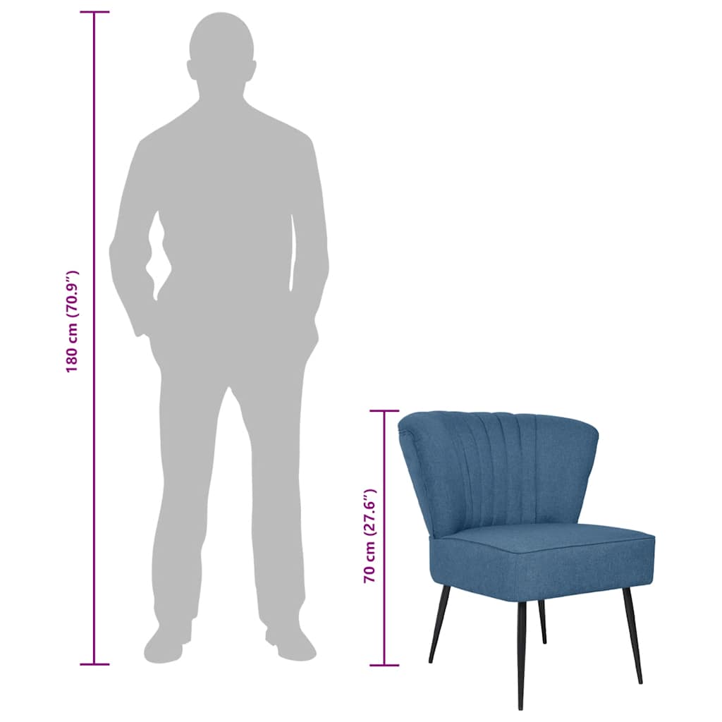 cocktailstol stof blå