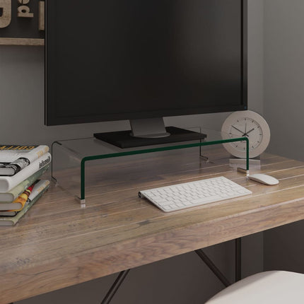 TV-bord/monitorstander klar glas 60x25x11 cm
