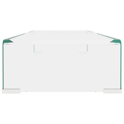 TV-bord/monitorstand i klart glas 80x30x13 cm