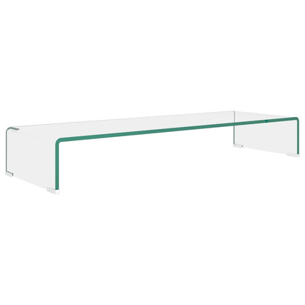 TV-stander/monitorstand klart glas 90x30x13 cm